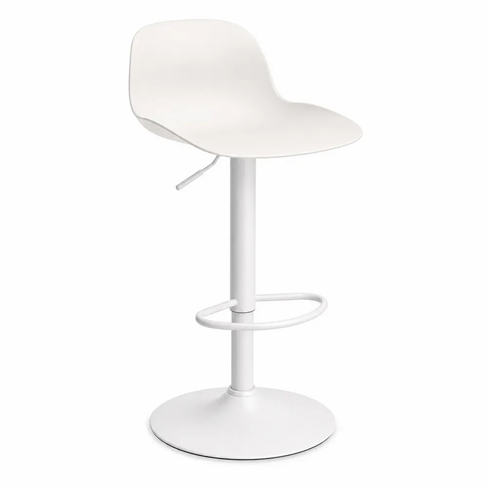 Tabouret de bar réglable en métal et polypropylène Blanc