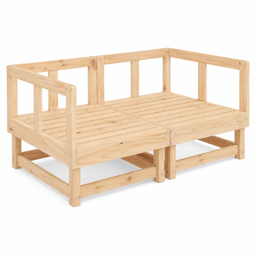 Canapé d'extérieur en bois de pin 2 places 120x60x60 cm