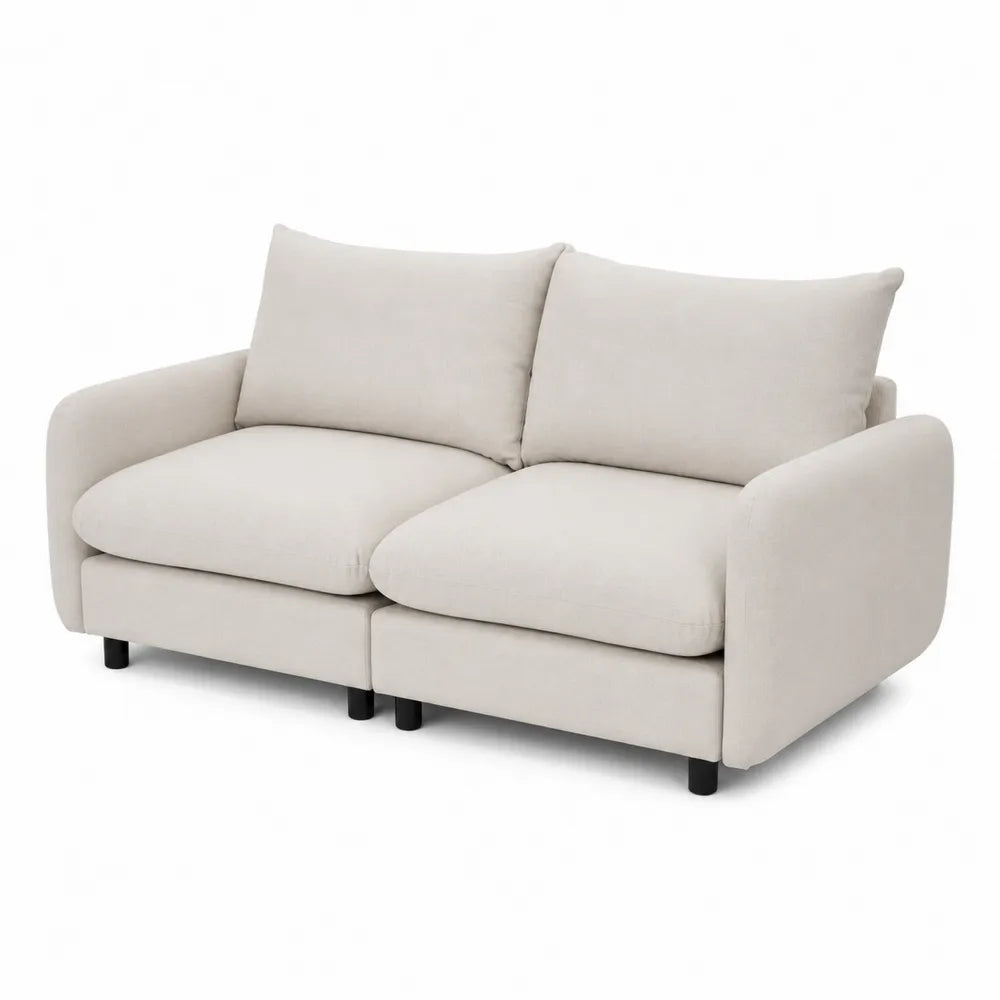 Canapé 2 Places Tissu Beige 180 cm