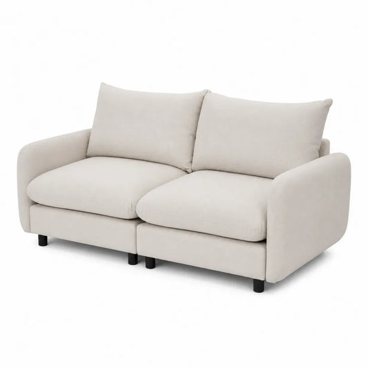 Canapé 2 Places Tissu Beige 180 cm