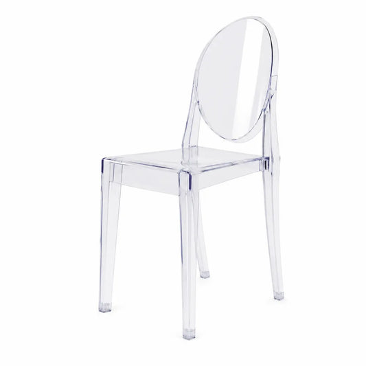 Chaise en Polycarbonate Transparent avec Dossier Ovale