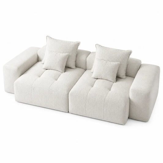 Canapé modulaire 2 places en tissu Blanc