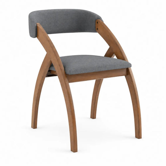 Chaise en bois et tissu Gris